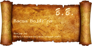 Bacsa Bojána névjegykártya